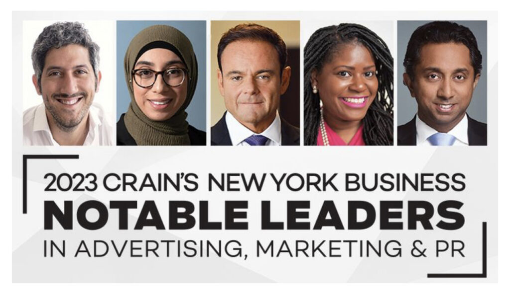 2023 Crains New York Business Notable Leaders in Advertising Marketing and PR
